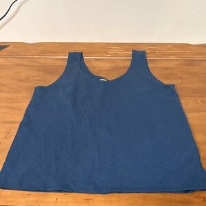 PuroLino Women's Linen Blue Tank Top Size XL